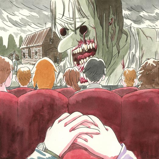 illustrazione cinema horror