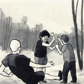 fumetto bambini bosco
